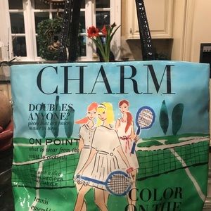 Kate Spade tennis motif weather resistant tote bag